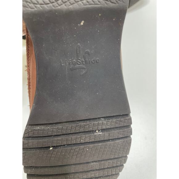 Life Stride Ankle Boots Brown Soft Leather Lace Up Round Toe Casual Women's 9M - Picture 8 of 11